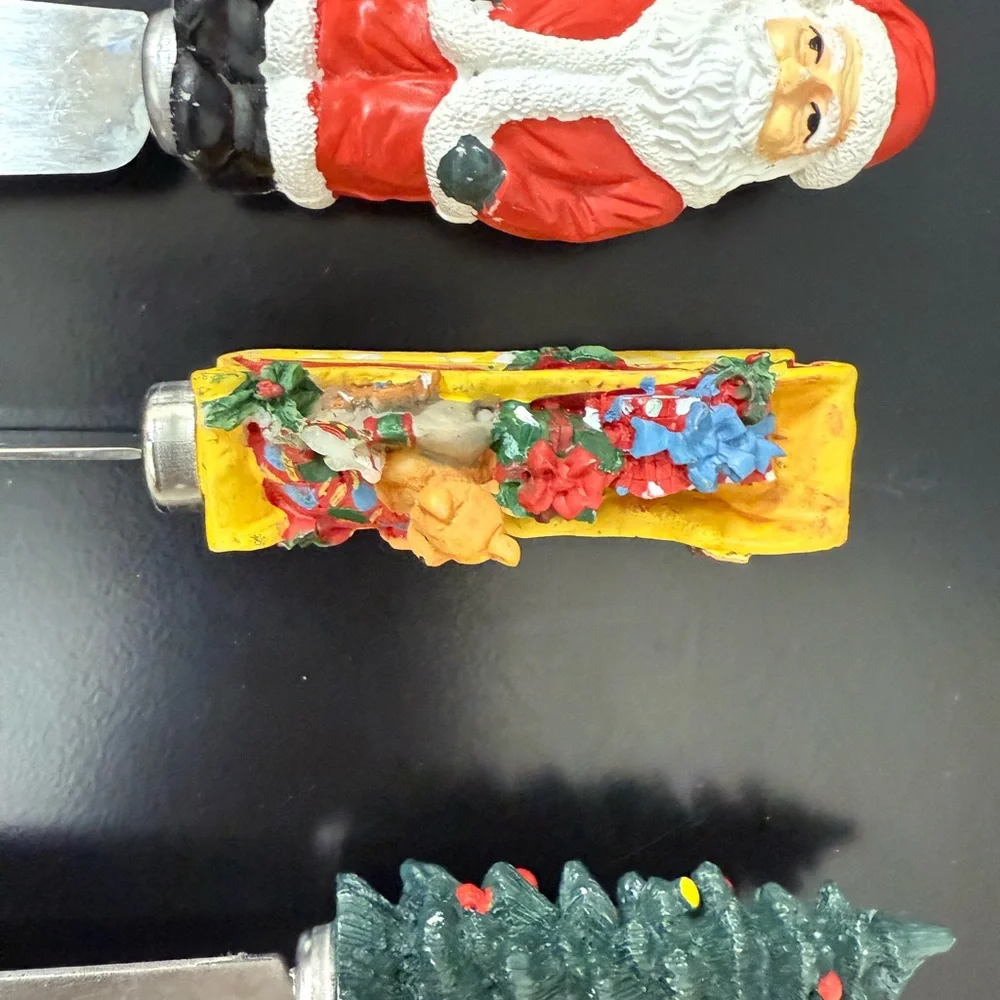 Vintage Set of 5 Festive Holiday Spreader‎ stainless steel